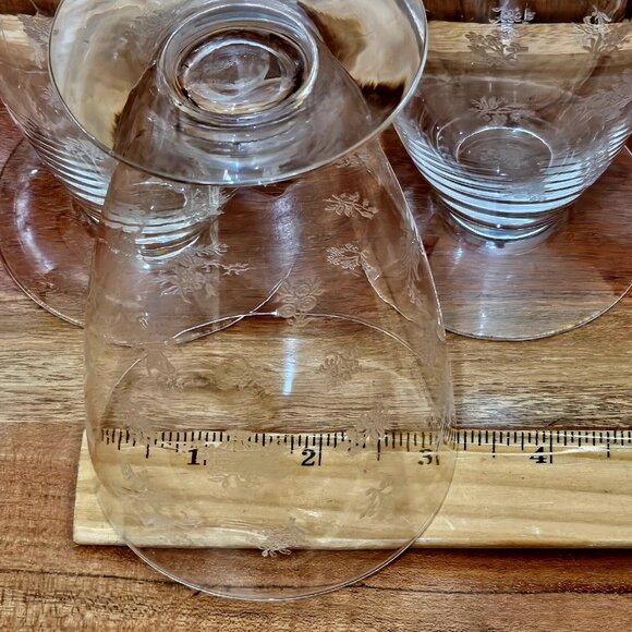 Heisey Chintz Etched Ice Tea Glasses 5.5” vintage bird butterfly floral 4piece - Picture 11 of 11